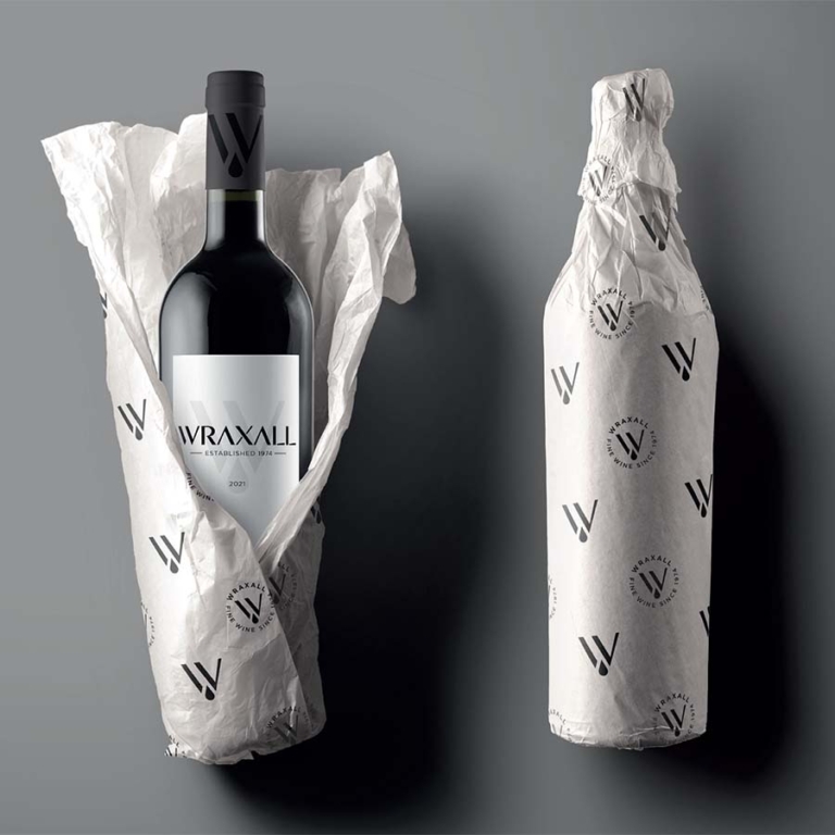 Wraxall Wine in branded paper wrapping for gift vouchers