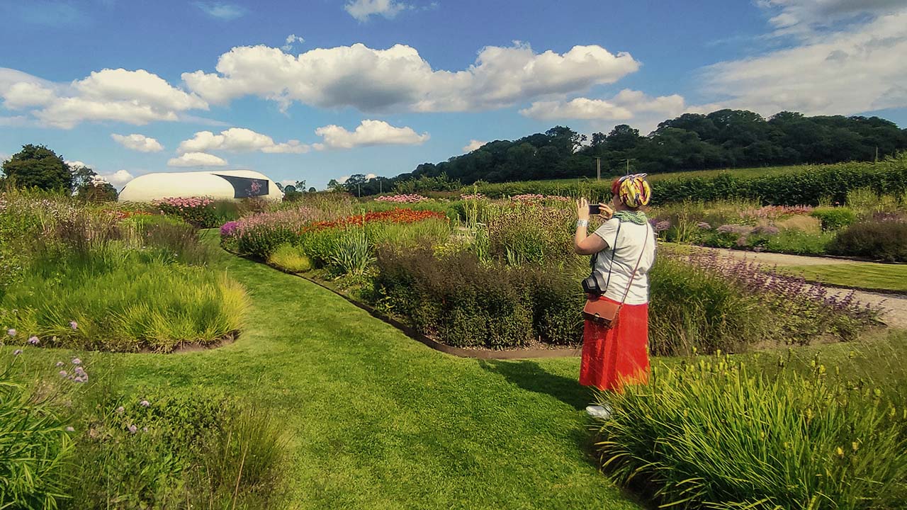Somerset visitor at Hauser and Wirth garden in July