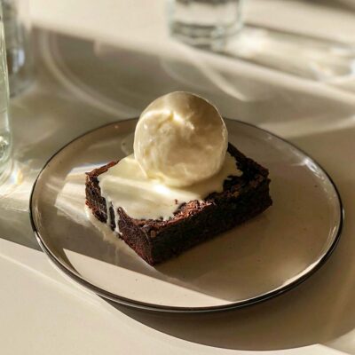 Chocolate Brownie and ice cream